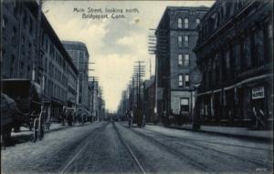 Bridgeport CT Main Street Scene c1910 Postcard