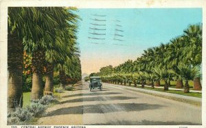 Phoenix Arizona 1931 Central Avenue autos Herz Teich #120 Postcard 21-12791