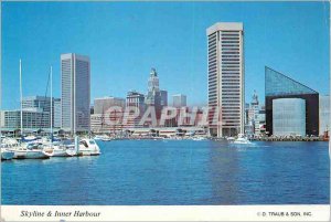 Postcard Modern Maryland Baltimore Inner Harbor and Skyline