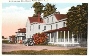 Vintage Postcard 1920's Old Riverside Club House Penns Grove New Jersey S.R. Bow