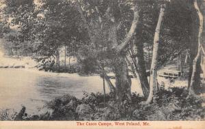 West Poland Maine Casco Camps Waterfront Antique Postcard K56676