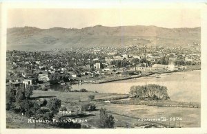 Birdseye View Klamath Falls Oregon Eastman 1940s RPPC Photo Postcard 7217