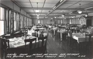 C70/ Egg Harbor Wisconsin Wi Postcard RPPC 40s Dining Room Alpine Hotel Interior