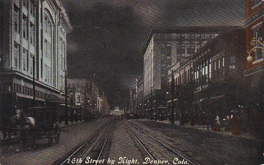 Colorado Denver 16th Street At Night