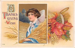 Artist Samuel Schmucker Vintage Thanksgiving Postcard