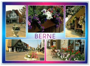 Berne Indiana IN, Devout Mennonite Immigrants Flowers Multiview Vintage Postcard