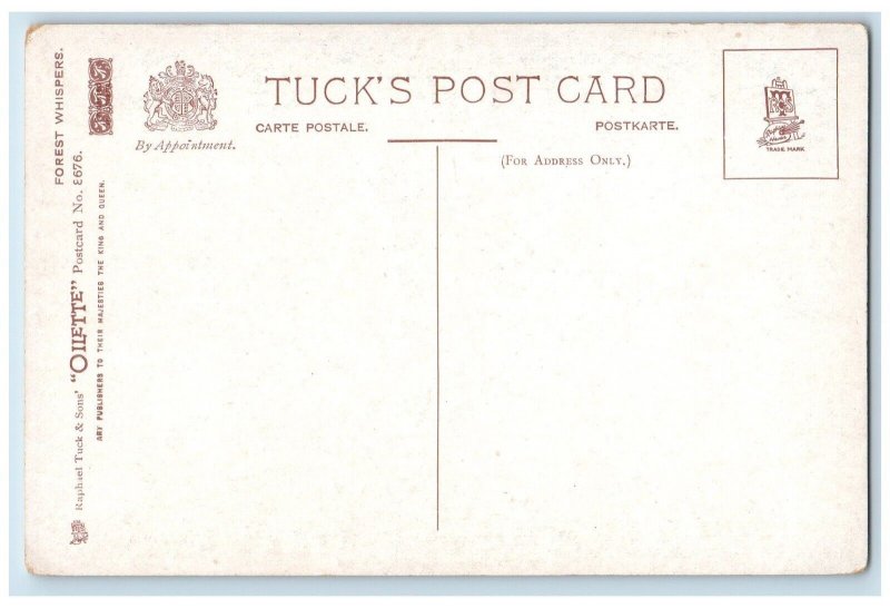c1910's Little Boy Hanging Trees Frog Forest Whisper Oilette Tuck's Postcard