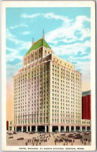 Boston Massachusetts, Hotel Manger Building, at North Station, Vintage Postcard