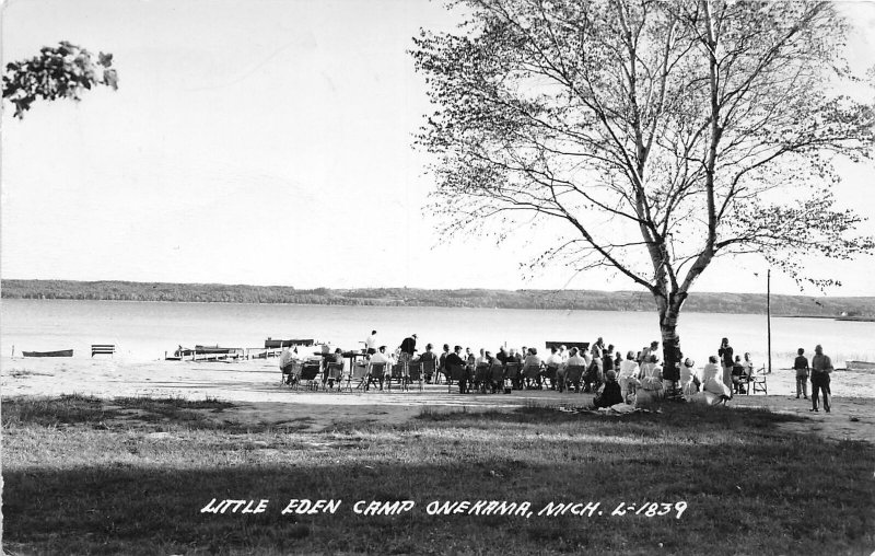 H86/ Onekama Michigan RPPC Postcard c40-50s Little Eden Camp Portage Lake 93