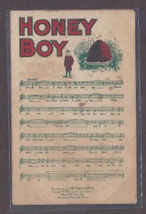 Ca 1905-1906 HONEY BOY, RARE MUSIC POST CARD W/LYRICS & ILLUSTRATED IN COLOR