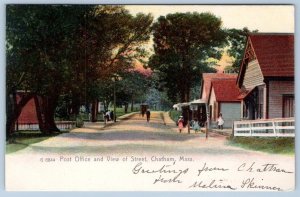 1906 ROTOGRAPH CHATHAM MASSACHUSETTS POST OFFICE STREET VIEW HAND COLORED