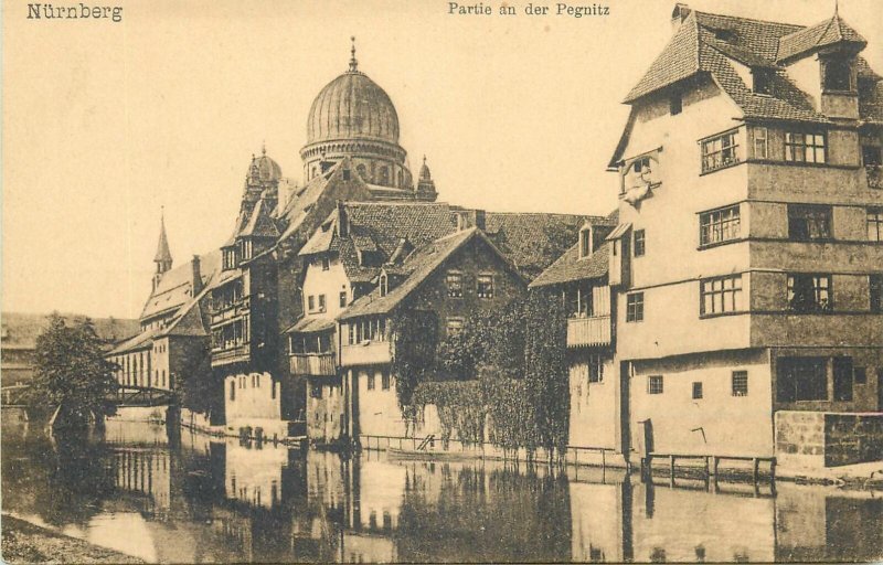 Postcard Germany Nurnberg partie an der Pegnitz