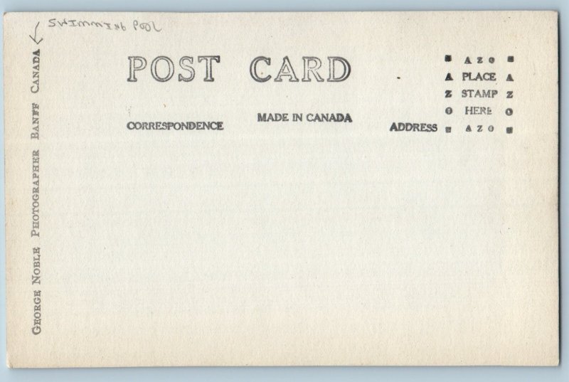 Banff Alberta Canada Postcard Swimming Pool George Noble Photo 1920’s RPPC Photo
