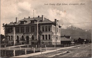 Park County High School Livingston Montana MT Vintage Postcard