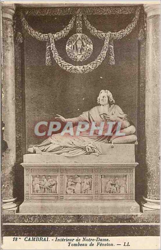 Old Postcard Cambrai Interior Tomb of Our Lady of Fenelon