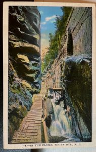 Vintage Postcard 1935 In the Flume, White Mountains, New Hampshire