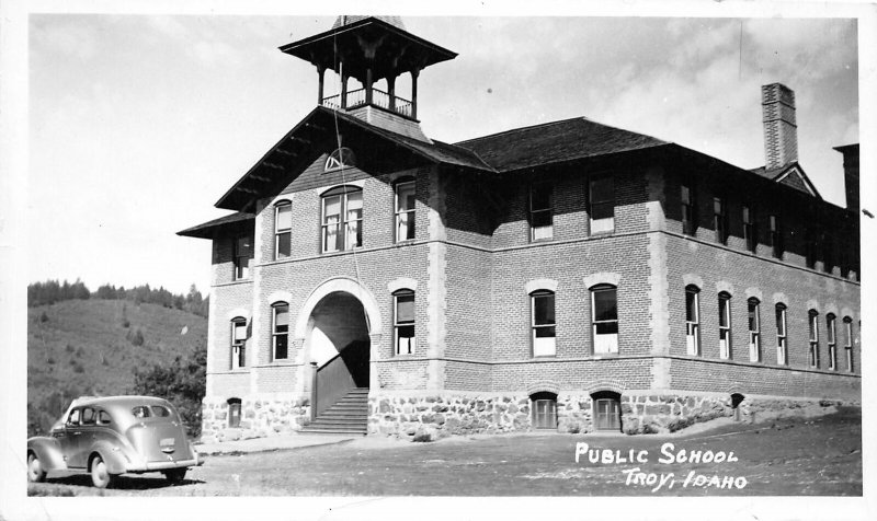 G17/ Troy Idaho Postcard c1940s RPPC Real Photo Public School