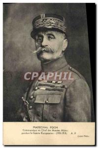 Postcard Old Marechal Foch Army