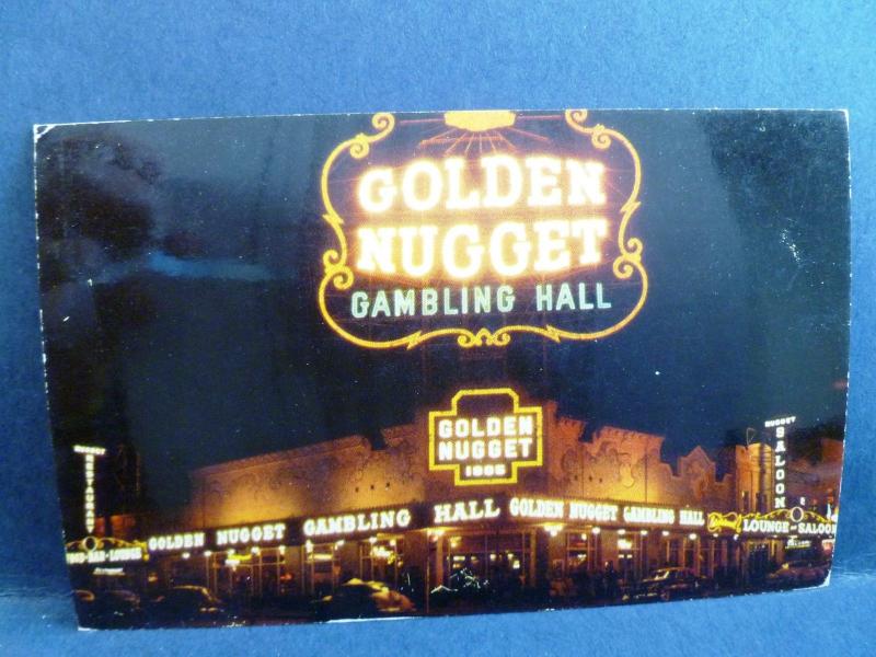 Postcard NV Las Vegas 1950's View of The Golden Nugget Casino Gambling Hall