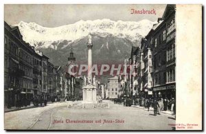 Old Postcard Austria Innsbruck Marai Theresienstrasse und Anna Saule