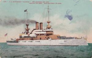 U.S. Battleship Illinois - pm 1908 at San Jose California