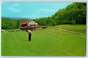 1960 Hot Springs Virginia Postcard Homestead 9th Green Lower Cascade Golf Course