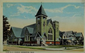 First M. E. Church, Barberton, Ohio. Vintage Postcard P58