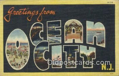 Ocean City, NJ USA Large Letter Town Unused 