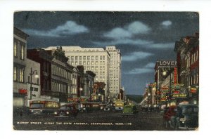 TN - Chattanooga. Market Street Along the Dixie Highway ca 1940's