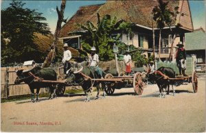 PC PHILIPPINES, MANILA, STREET SCENE, Vintage Postcard (b43003)