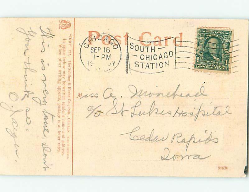 Divided-Back LAKE MICHIGAN Postmarked Chicago Illinois IL hk3158