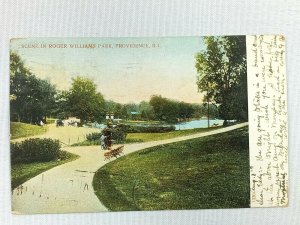 Vintage Postcard 1906 Scene in Roger Williams Park Providence RI Rhode Island