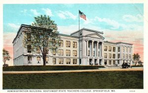 Vintage Postcard 1920s Admin. Building Southwest Teachers College Springfield MO