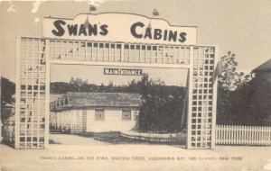Alexandria Bay 1000 Islands New York 1940s Postcard Swan's Cabins