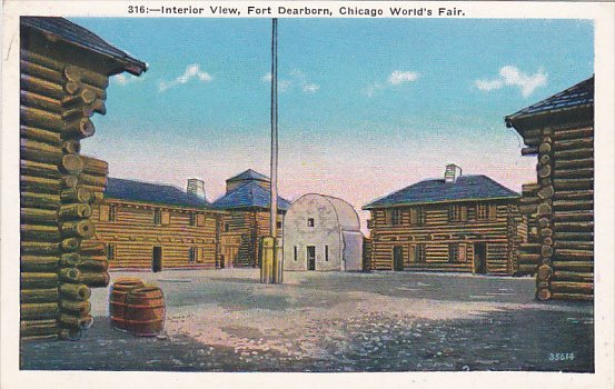 Chicago World's Fair 1933 Interior View Fort Dearborn