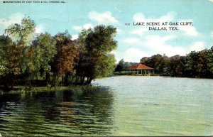 Texas Dallas Lake Scene At Oak Cliff 1908 Curteich