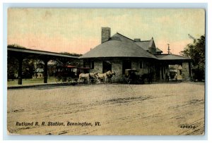 1912 Rutland Railroad Station, Bennington, VT South Shaftsbury VT Postcard