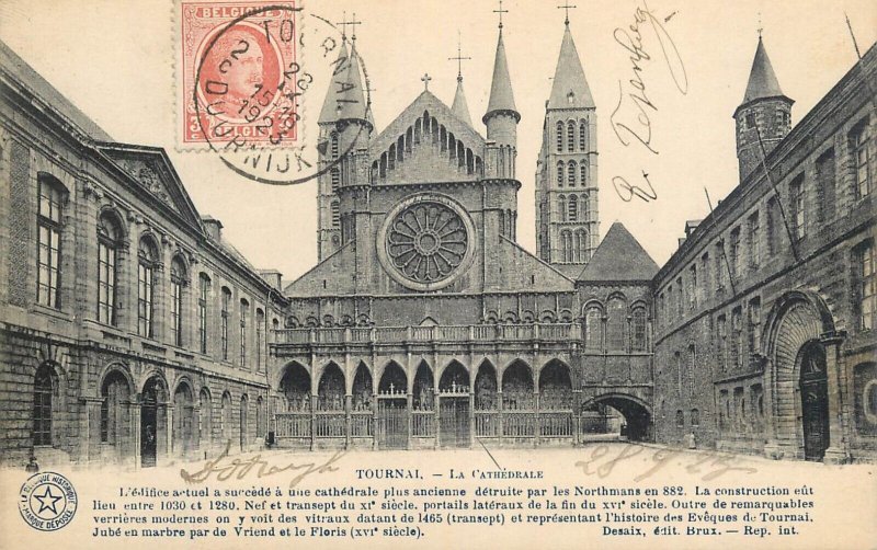 Belgium Tournai cathedrale courtyard 1923