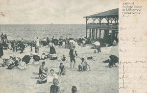 OCEAN GROVE NJ NEW JERSEY~BATHING SCENE AT LILLIGORE'S~1905 POSTCARD