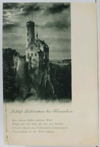 Lichtenstein Castle at Mondschein c1900 Germany Postcard G16