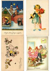 CHILDREN ENFANTS MOSTLY ARTIST SIGNED ILLUSTRATEUR 100 CPA (PART 5.)