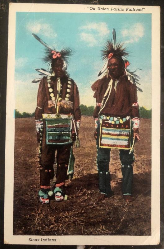 Mint USA Picture Postcard Native American Indian Sioux Union Pacific Railroad