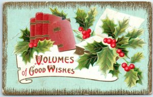 M-33192 Mistletoes and Books Art Print Volumes of Good Wishes