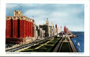 Vtg Chicago Illinois IL The Stevens Hilton Hotel Michigan Boulevard Postcard