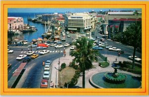 Aerial View of Bridgetown Barbados Old Cars & Boats Postcard