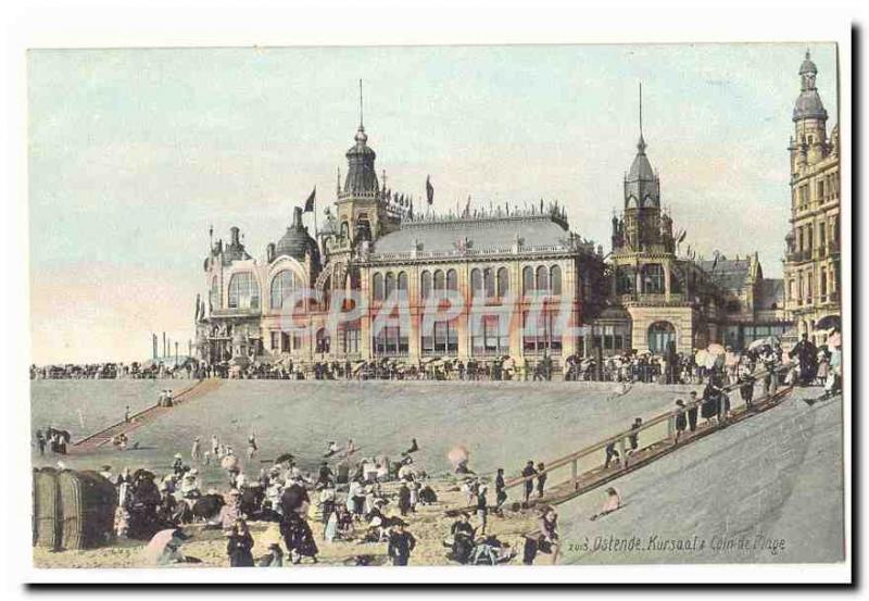 Oostende Old Postcard THE Kursaal (The corner of the beach)