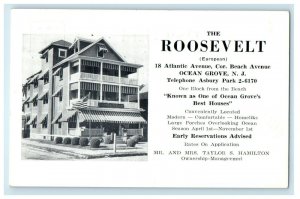 c1910 The Roosevelt, Ocean Grove, New Jersey NJ Advertising Unposted Postcard