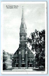 TORRINGTON, Connecticut CT~ ST. FRANCIS CHURCH c1940s Litchfield County Postcard