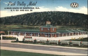 Huntsville Ala AL Park Valley Motel Vintage Linen Postcard