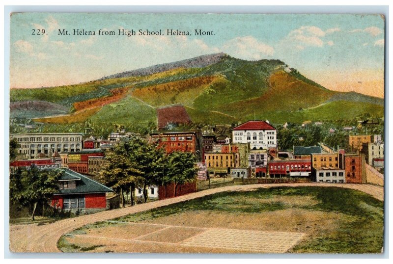 c1940's Mt. Helena From High School Building Helena Montana MT Unposted Postcard